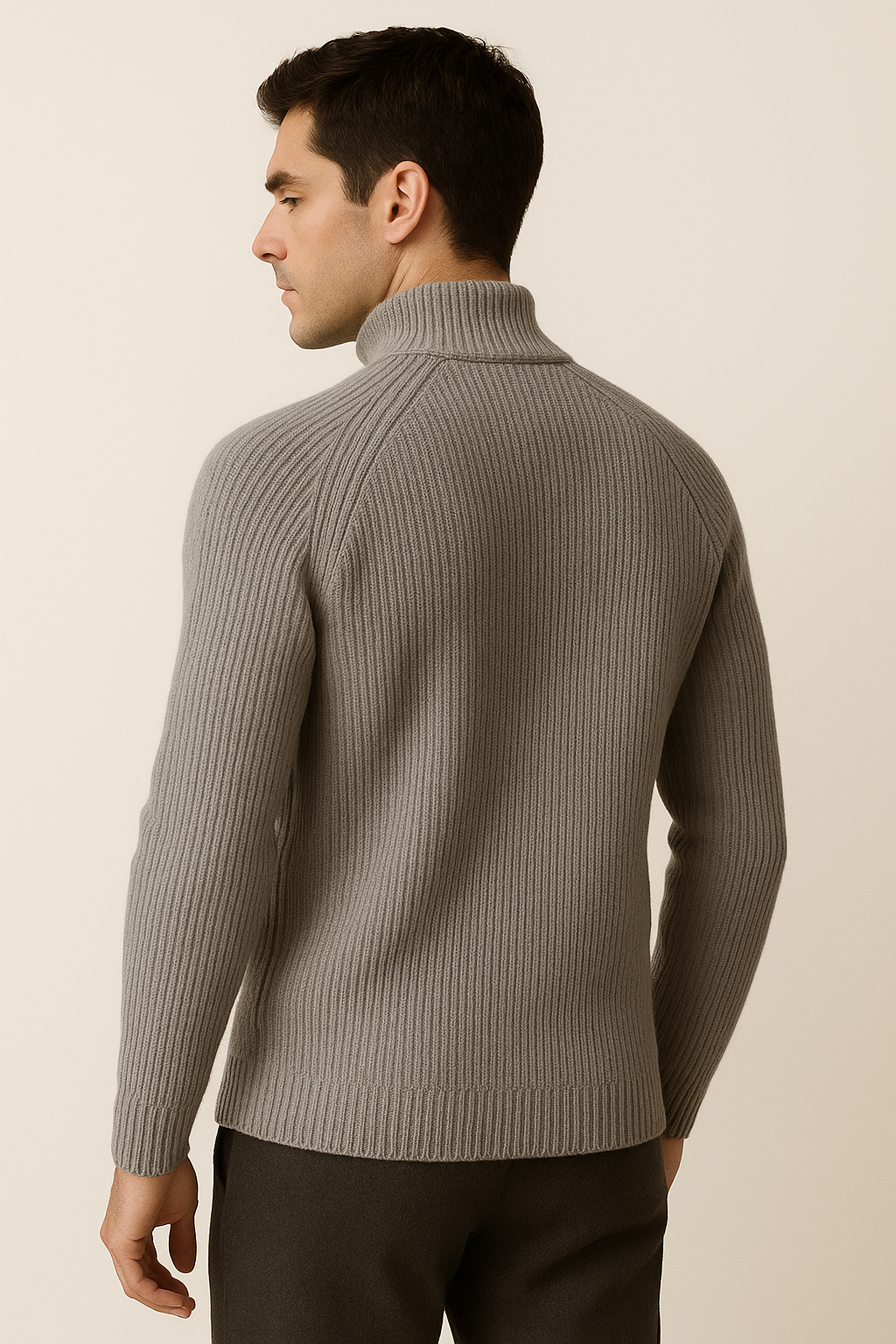 Valeno Wool Zip Knit Dark Grey