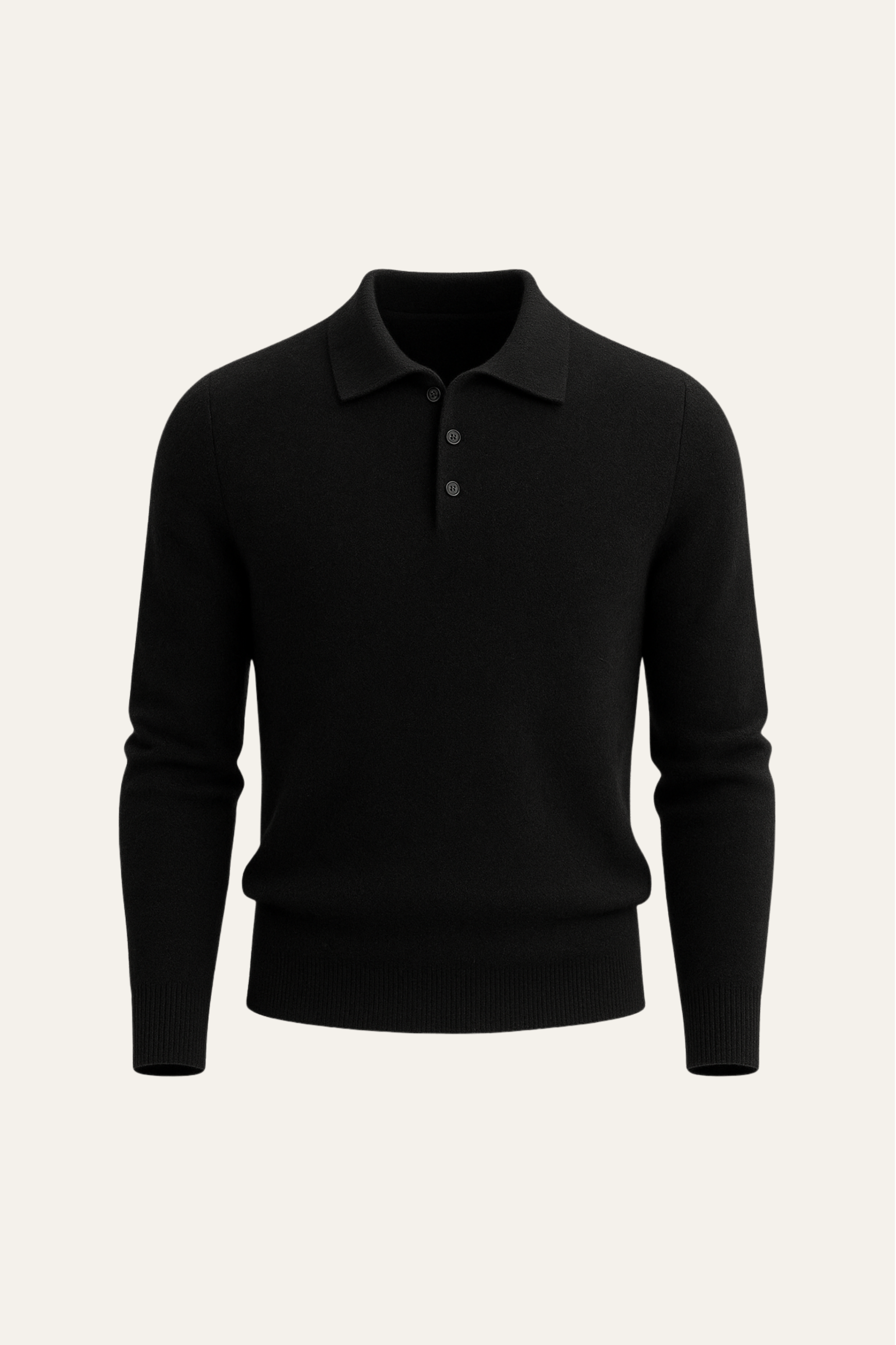Alessandro Merino Polo Sweater Black