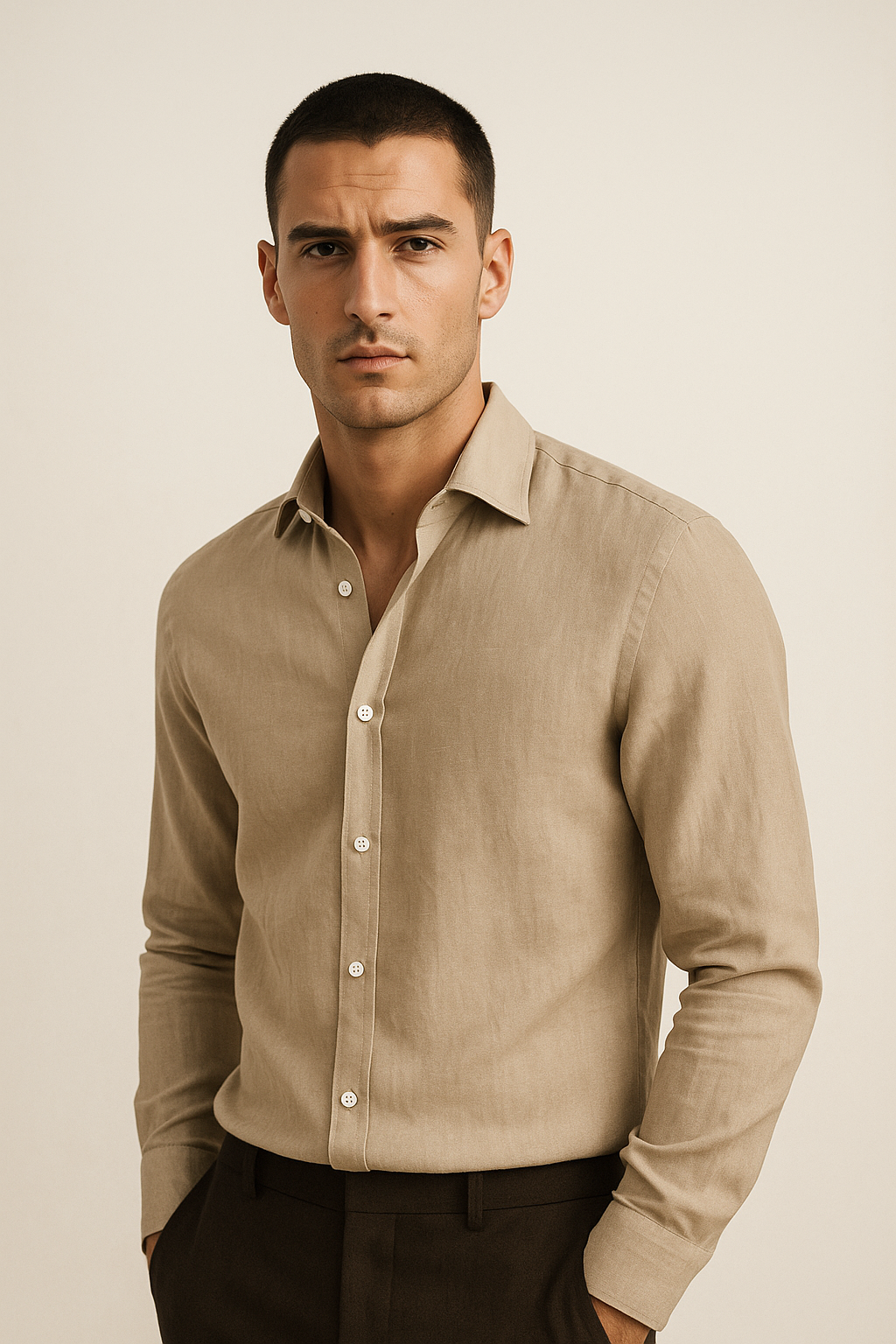Capri Linen Shirt Beige