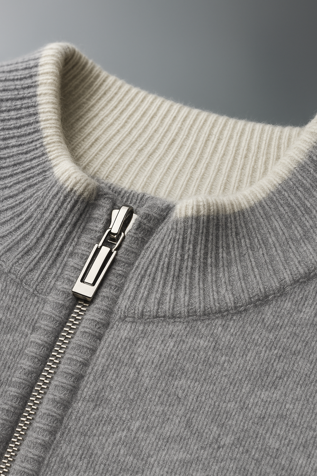 Terenzo Zip Cardigan Grey