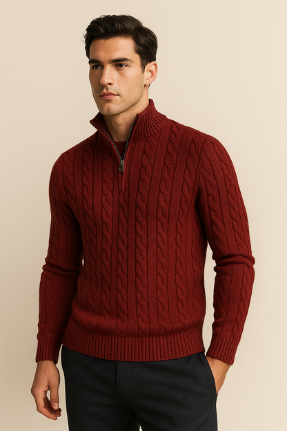 Medici Cable Knit Burgundy