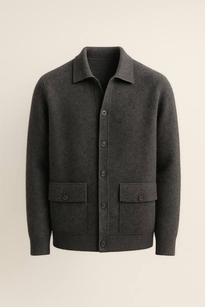 Lorenzo Cashmere Cardigan Dark Grey