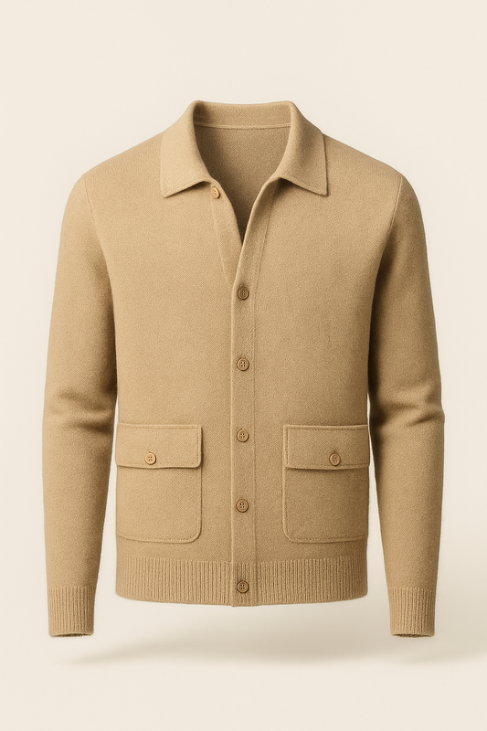 Lorenzo Cashmere Cardigan Beige
