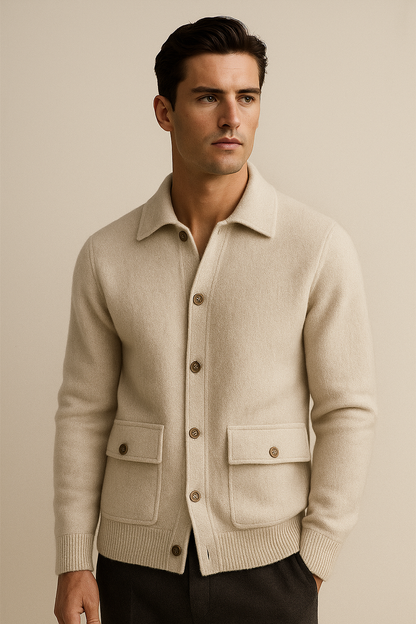 Lorenzo Cashmere Cardigan Ivory