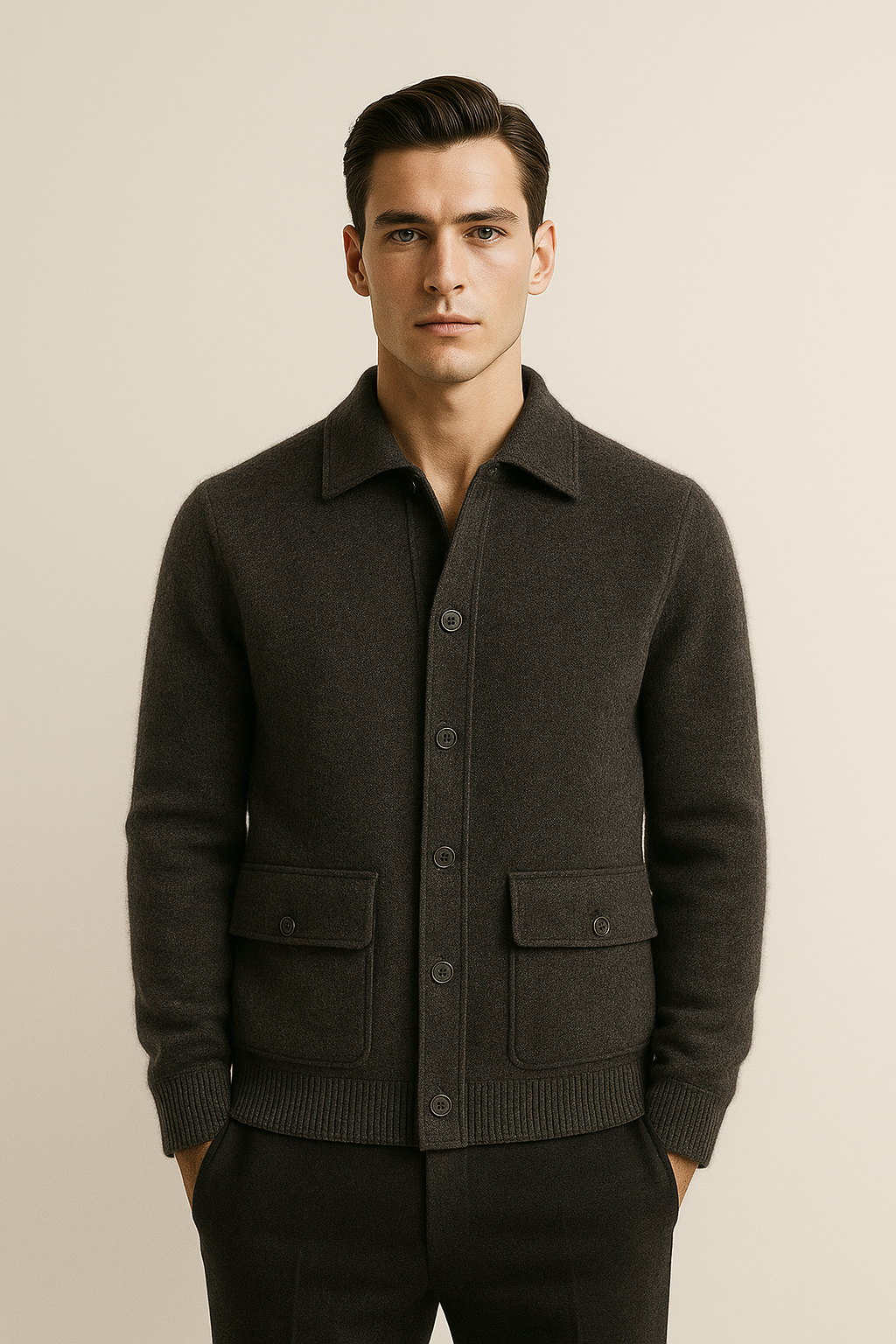 Lorenzo Cashmere Cardigan Dark Grey