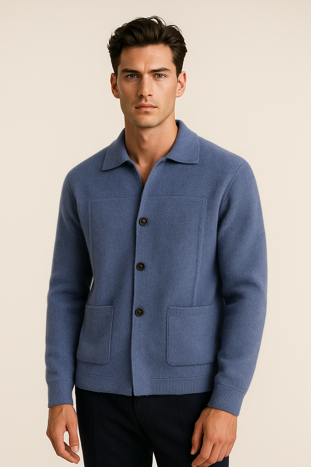Valero Cashmere Cardigan Blue