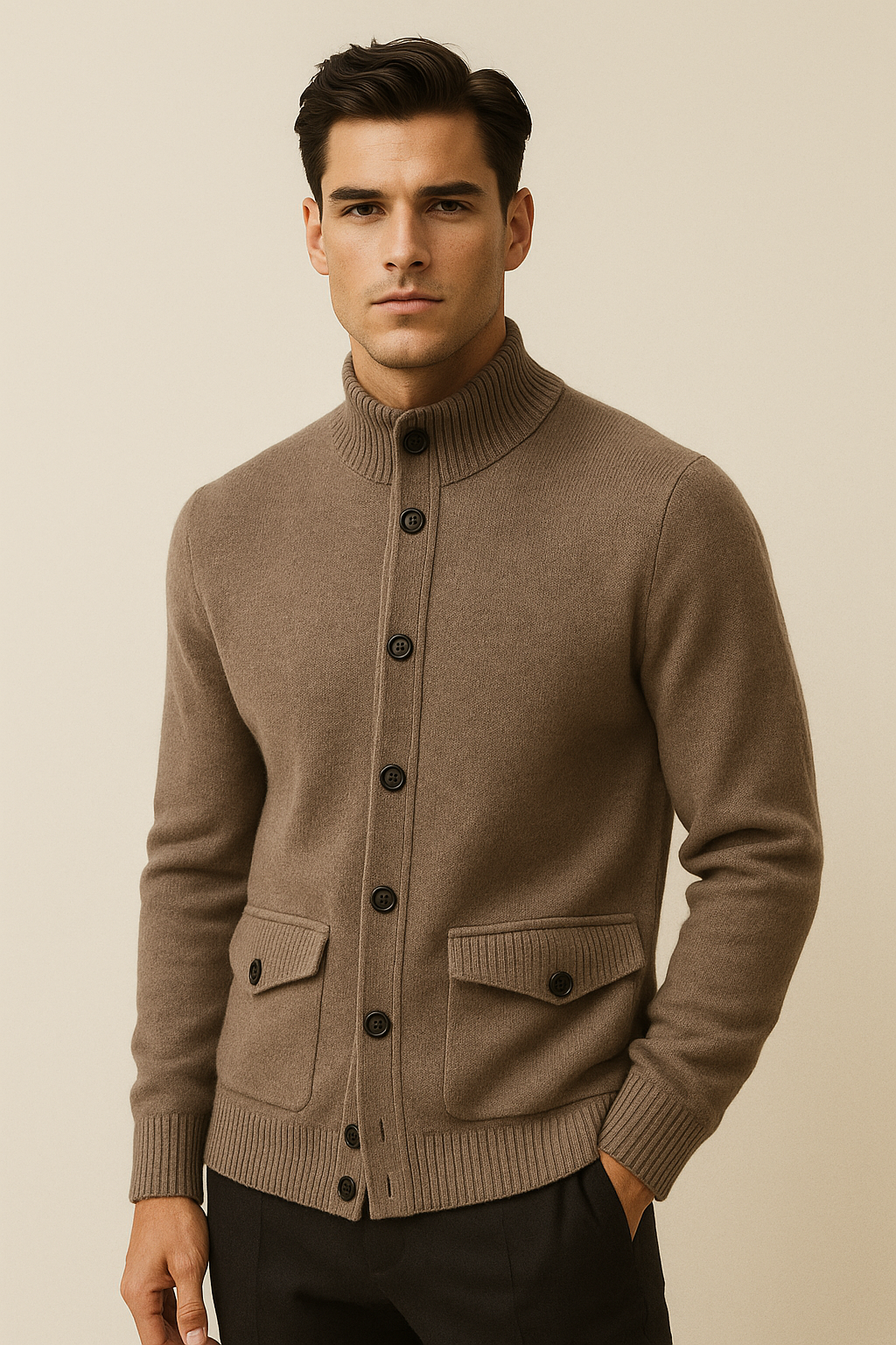 Giotto Cashmere Cardigan Mocha