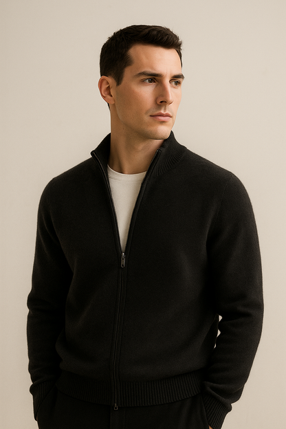Lorenzi Cashmere Cardigan Black