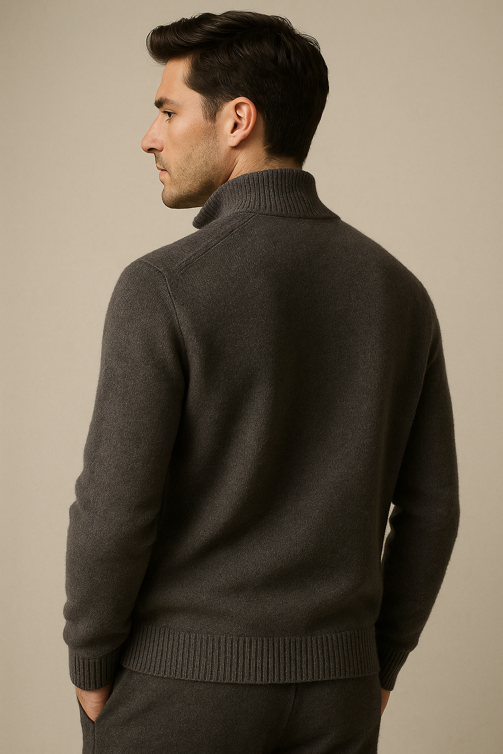 Lorenzi Cashmere Cardigan Dark Grey