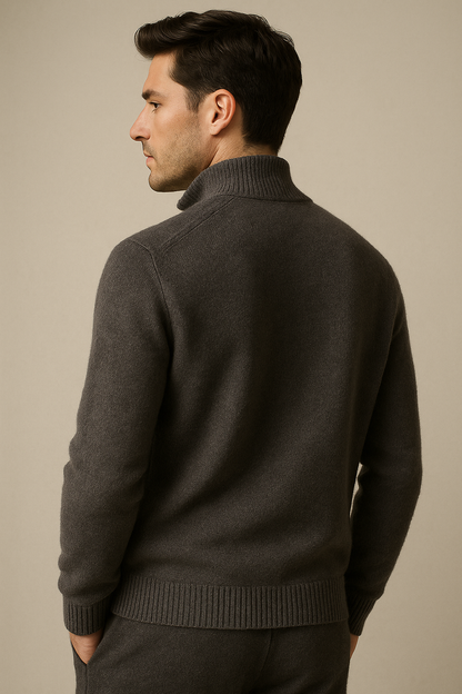 Lorenzi Cashmere Cardigan Dark Grey