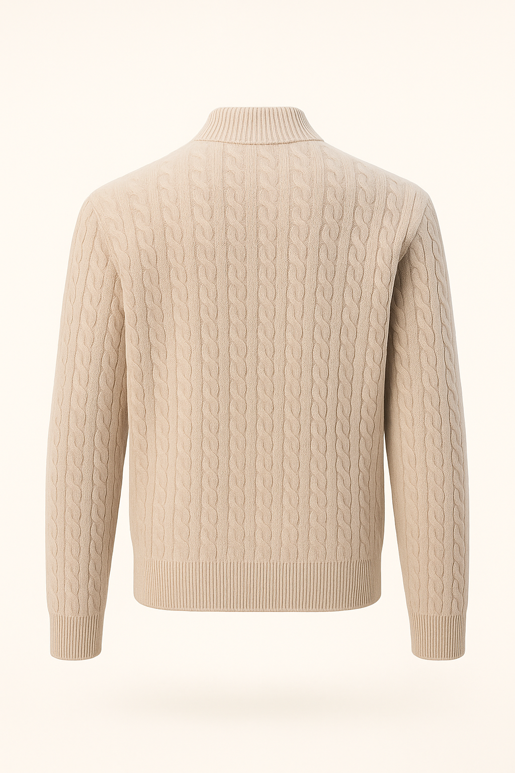 Lerano Cashmere Half-Zip Knit Camel