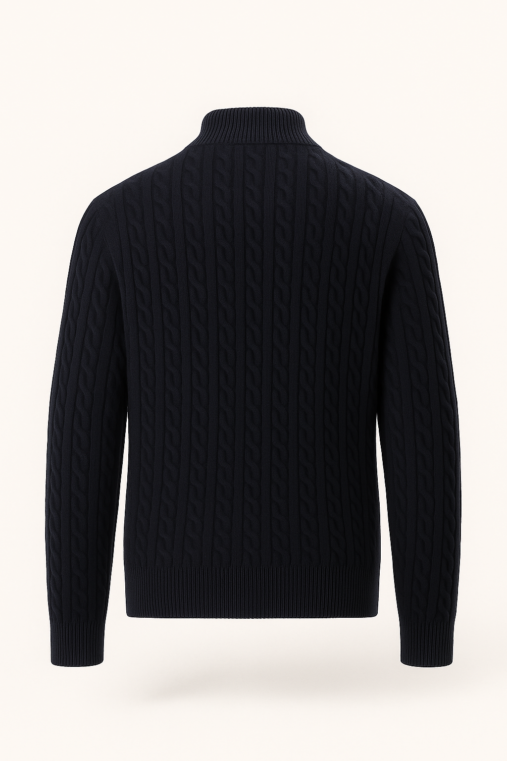 Lerano Cashmere Half-Zip Knit Black