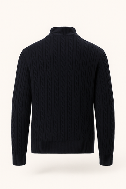 Lerano Cashmere Half-Zip Knit Black