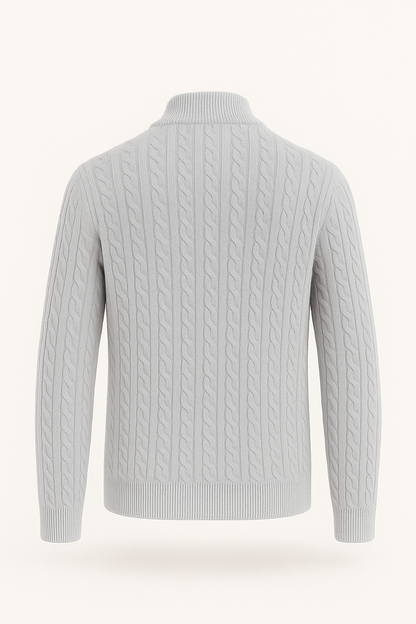 Lerano Cashmere Half-Zip Knit Grey