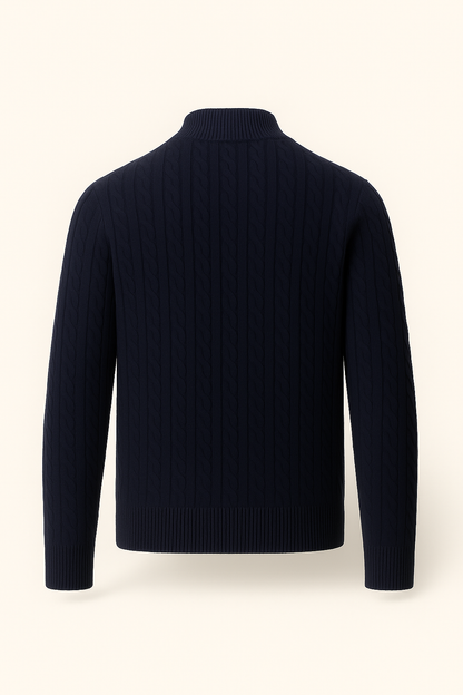 Lerano Cashmere Half-Zip Knit Navy