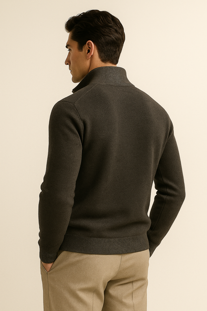 Marciello Reversible Cashmere Zip Knit Grey & Dark Grey