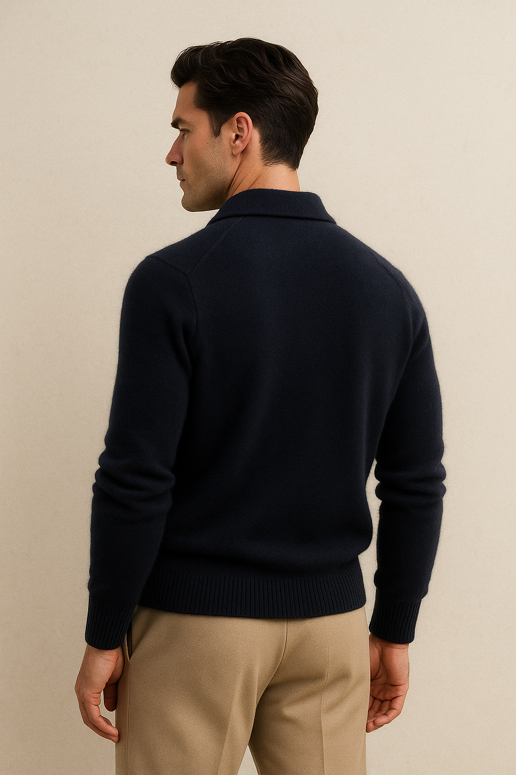 Marencio Cashmere Polo Knit Navy