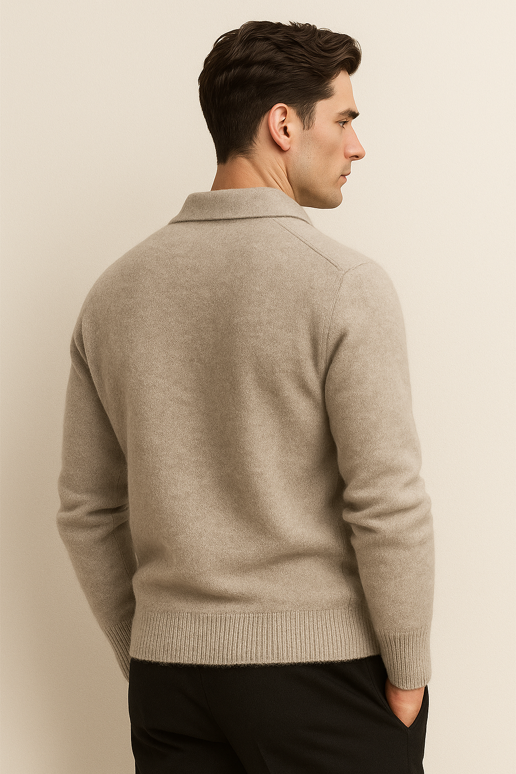Marencio Cashmere Polo Knit Grey