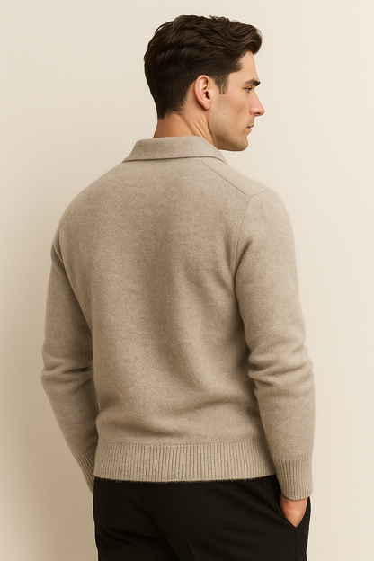 Marencio Cashmere Polo Knit Grey