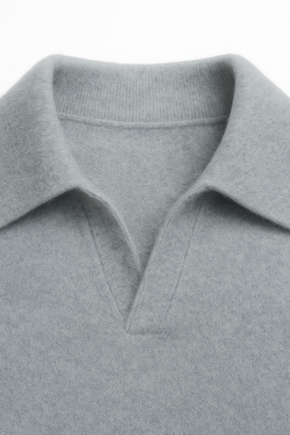Marencio Cashmere Polo Knit Light Blue