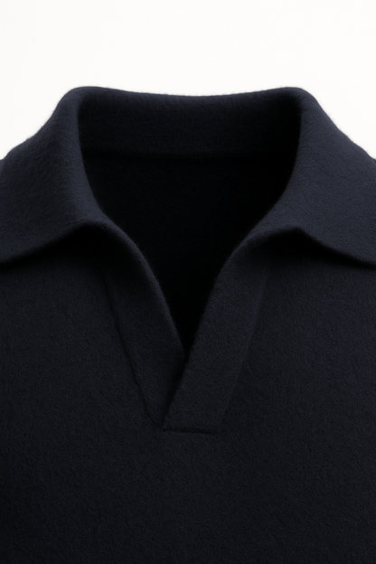 Marencio Cashmere Polo Knit Navy