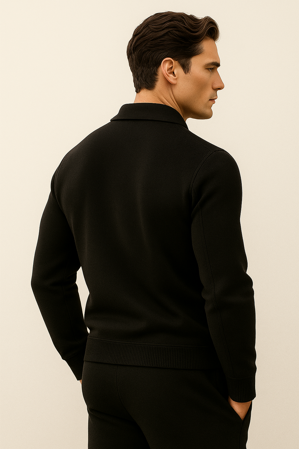 Carvelli Merino Zip Sweater Black