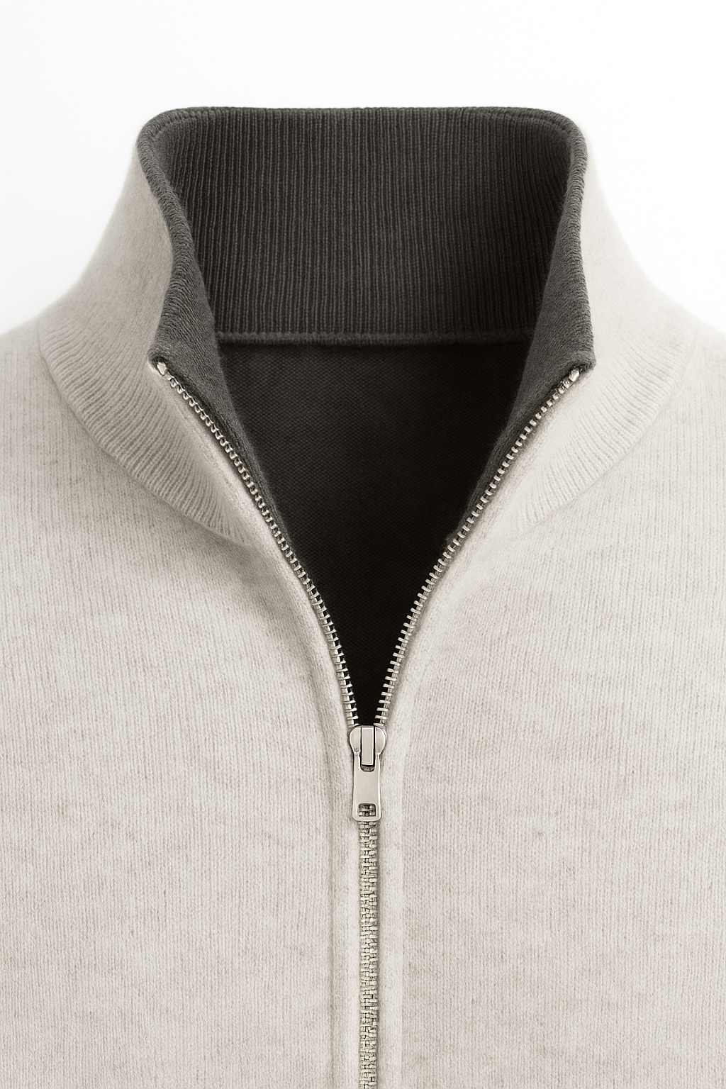 Marciello Reversible Cashmere Zip Knit Grey & Dark Grey