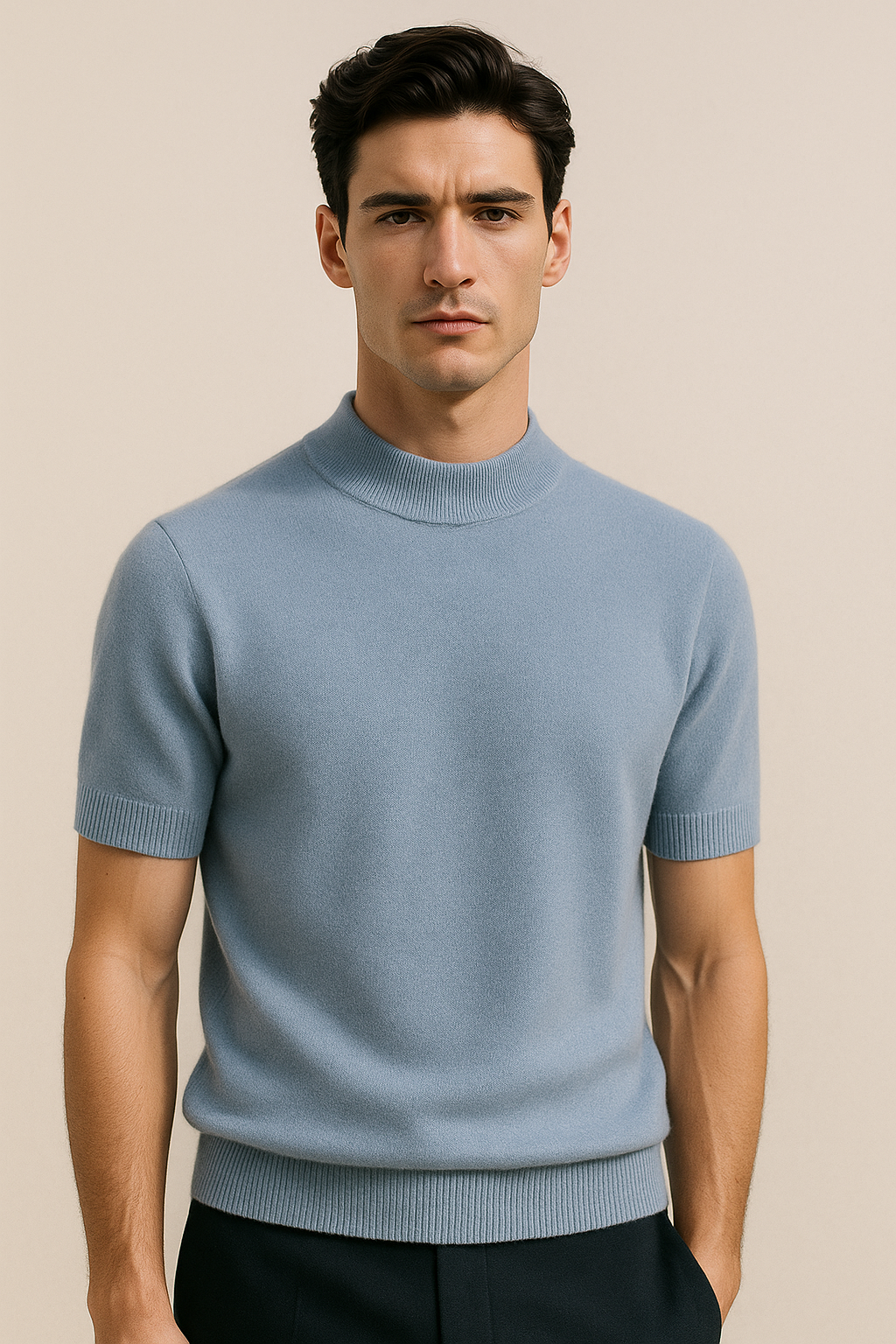 Lucerio Cashmere T-Shirt Light Blue
