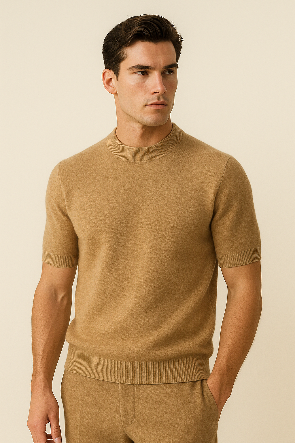 Lucerio Cashmere T-Shirt Camel