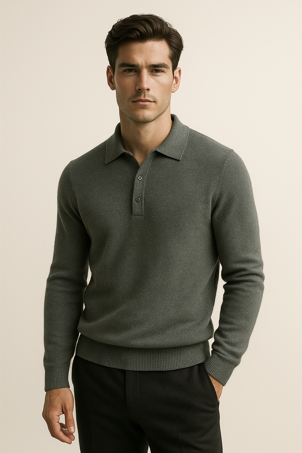 Alessandro Merino Polo Sweater Mist Green