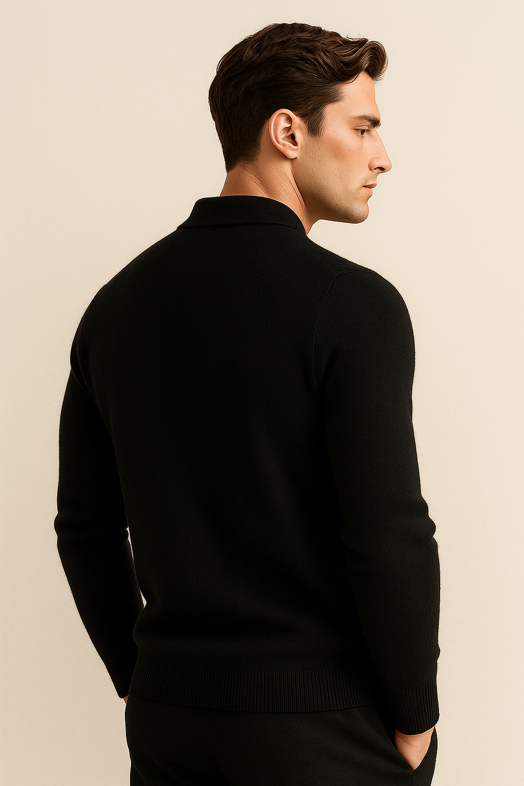 Alessandro Merino Polo Sweater Black