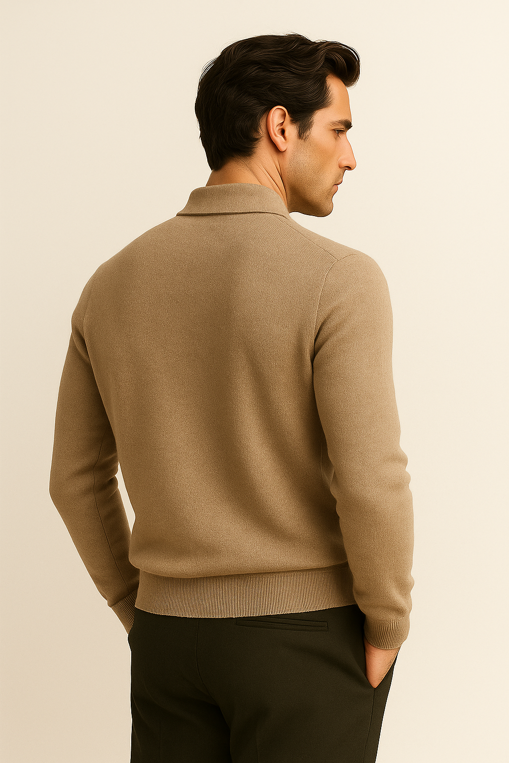Alessandro Merino Polo Sweater Taupe