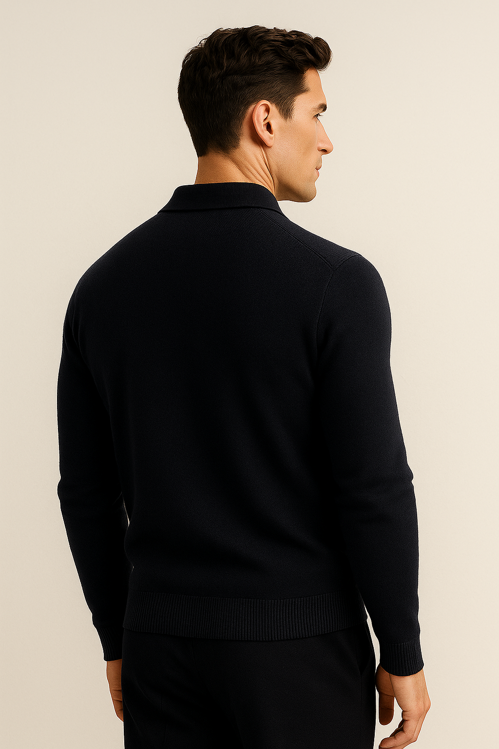 Alessandro Merino Polo Sweater Navy