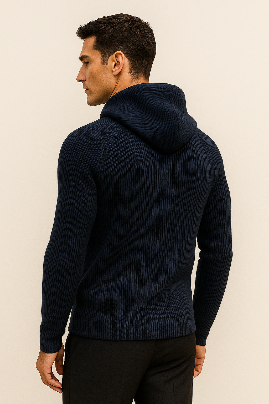 Amalfi Merino Hooded Sweater Navy