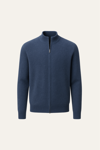 Lorenzi Cashmere Cardigan Blue