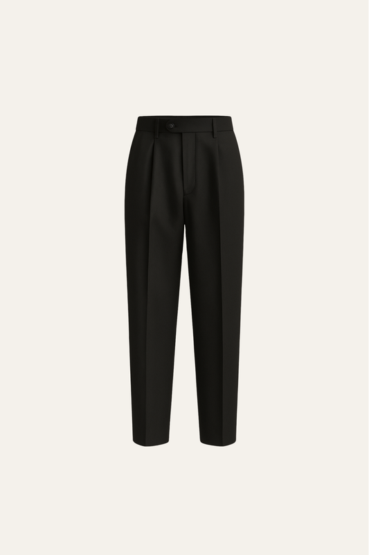 Valenti Gabardine Cotton Pantalon Black