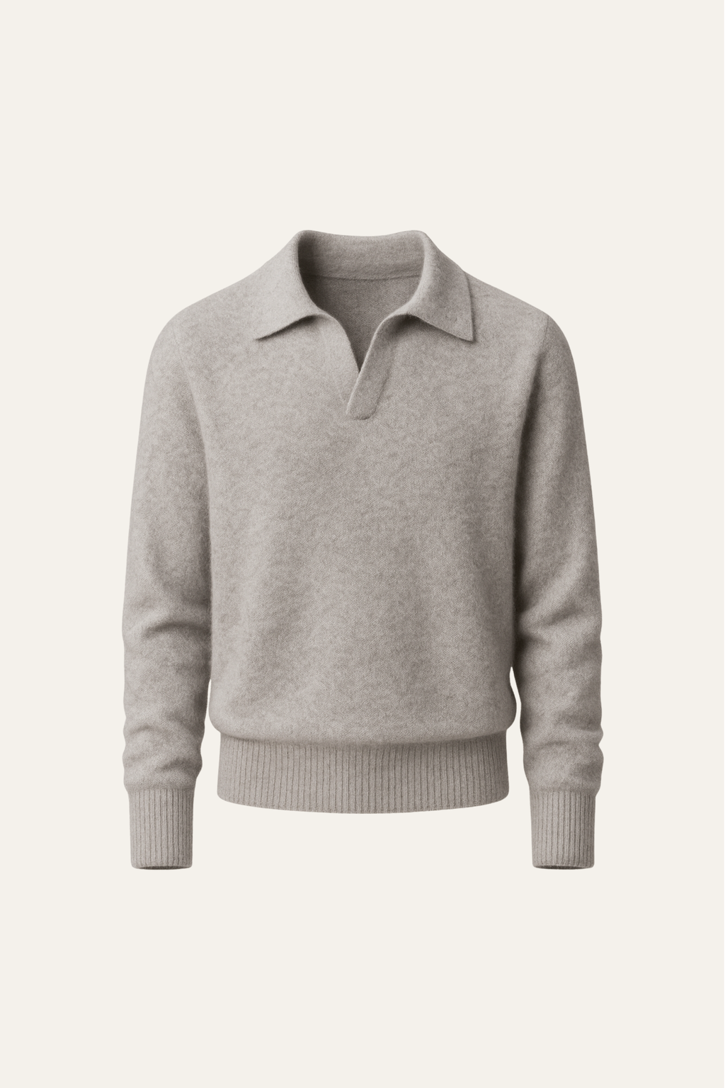 Marencio Cashmere Polo Knit Grey