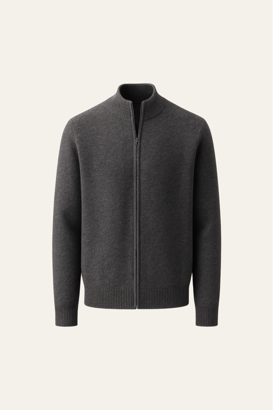 Lorenzi Cashmere Cardigan Dark Grey