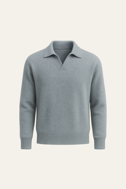 Marencio Cashmere Polo Knit Light Blue
