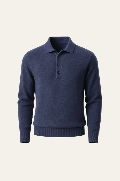 Alessandro Merino Polo Sweater Blue