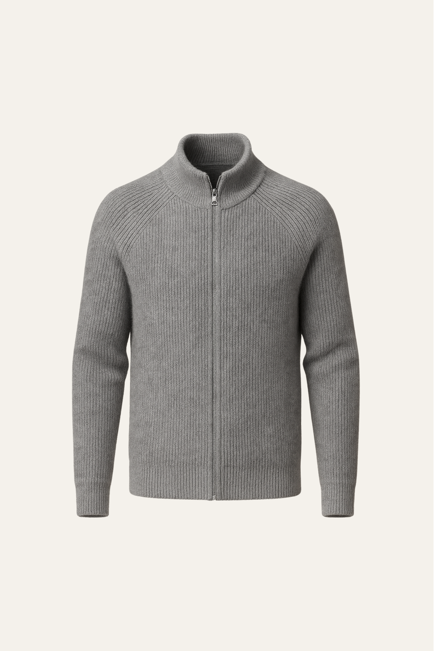 Valeno Wool Zip Knit Dark Grey