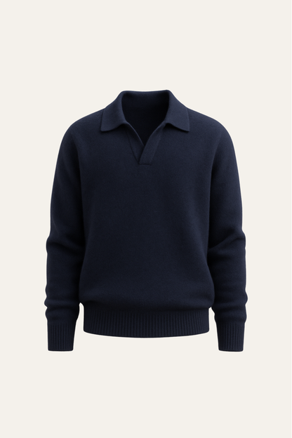 Marencio Cashmere Polo Knit Navy