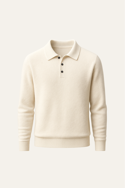 Alessandro Merino Polo Sweater Beige
