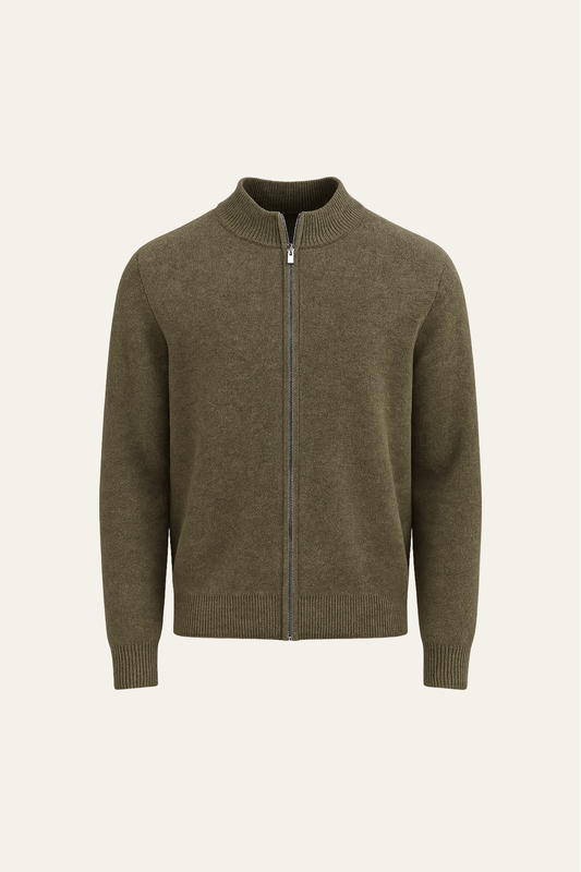 Lorenzi Cashmere Cardigan Olive