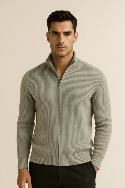 Roma Cashmere Cardigan Grey Green
