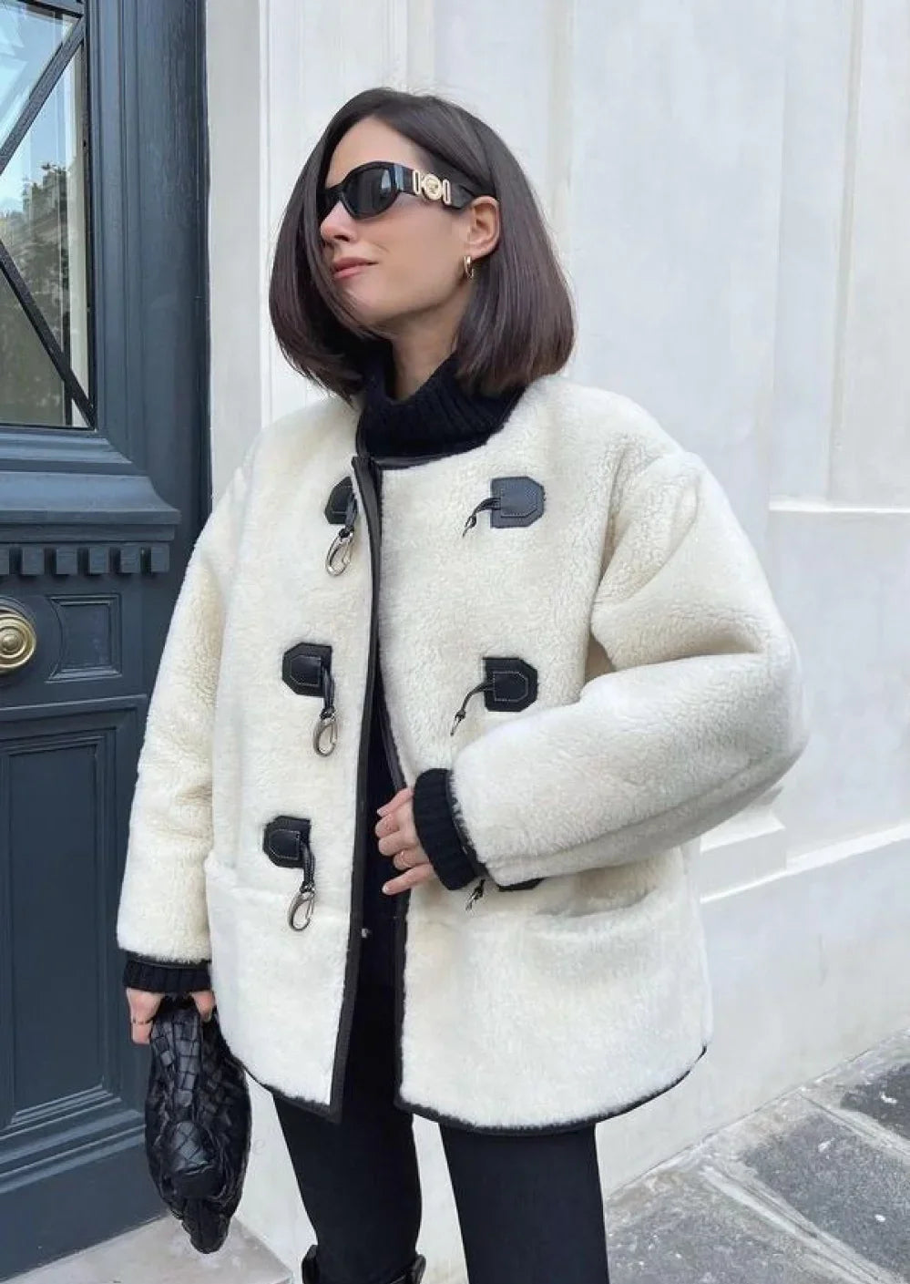 Cashmere Metal Snap Cardigan Coat